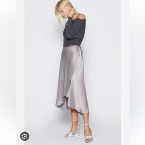 Joie - Dahoma Silk Skirt - Vintage Silver - XS - NWT